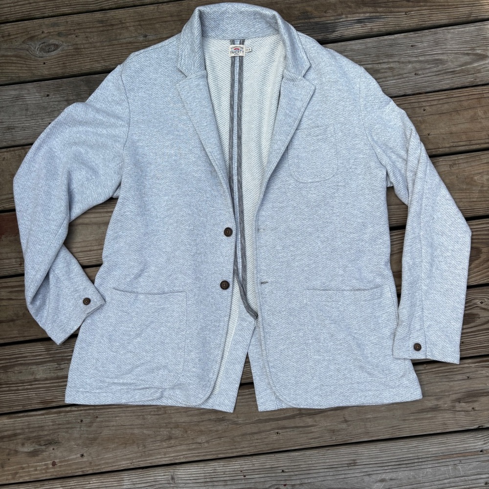Faherty Inlet Knit Blazer Cardigan Heather Grey XXL Women’s